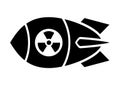 Atom nuclear bomb vector icon Royalty Free Stock Photo
