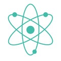 Atom nuclear icon on the white background