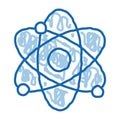 Atom Nucleus And Electron doodle icon hand drawn illustration Royalty Free Stock Photo