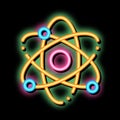 Atom Nucleus And Electron neon glow icon illustration Royalty Free Stock Photo