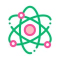 Atom Nucleus And Electron Vector Thin Line Icon