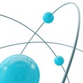 Atom orbit. Close view. Royalty Free Stock Photo