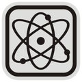 Atom Particle, Vector Icon, black symbol, frame