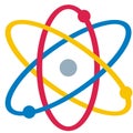 Atom Particle Vector Icon, colored symbol