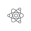 Atom, Physic Symbol thin line icon. Linear vector symbol