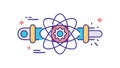 Atom Physics Science Vector Icon, vector design Generative AI Royalty Free Stock Photo