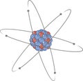 Atom in planetary atomic model Royalty Free Stock Photo