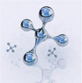 Atom reflective structure on white Royalty Free Stock Photo