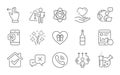 Atom, Reject and Hold heart icons set. Wine, Fireworks and Romantic gift signs. Vector