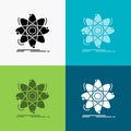 Atom, science, chemistry, Physics, nuclear Icon Over Various Background. glyph style design, designed for web and app. Eps 10