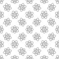 Atom Seamless Pattern vector physics and Chemistry concept line background