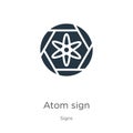 Atom sign icon vector. Trendy flat atom sign icon from signs collection isolated on white background. Vector illustration can be Royalty Free Stock Photo