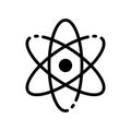 Atom Silhouette Icon. Scientific Atom Symbol. Sign of Education and Science. Structure of Nucleus of Atom. Protons