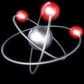 Atom structure on a black background Royalty Free Stock Photo