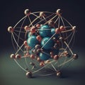 Atom structure in 3d Royalty Free Stock Photo