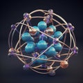 Atom structure in 3d Royalty Free Stock Photo
