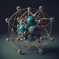 Atom structure in 3d Royalty Free Stock Photo