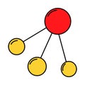 Atom structure. Doodle style icon