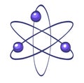 Atom structure icon in color drawing
