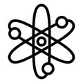 Atom structure line icon, education concept. Vector graphics. Atom core elements sign on white background, outline style Royalty Free Stock Photo