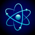 Atom symbol 3d blue Royalty Free Stock Photo