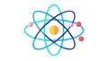 Atom Symbol Icon for Science & Research, vector design Generative AI Royalty Free Stock Photo