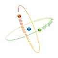 Atom symbols of nuclear energy icon. Scientific research and molecular chemistry. Vector atomic structure with orbital