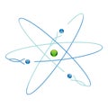 Atom symbols of nuclear energy icon. Scientific research and molecular chemistry. Vector atomic structure with orbital