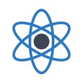 Atom thin color line vector icon