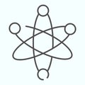 Atom thin line icon. Chemical element vector illustration isolated on white. Corpuscle outline style design, designed