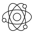 Atom thin line icon. Nuclear power vector illustration isolated on white. Molecule outline style design, designed for