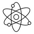 Atom thin line icon. Nuclear power vector illustration isolated on white. Molecule outline style design, designed for