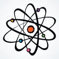 Atom. Vector drawing icon sign