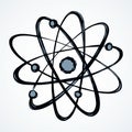 Atom. Vector drawing icon sign Royalty Free Stock Photo