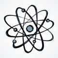 Atom. Vector drawing icon sign