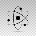 Atom. Vector icon atom. Logo atomic neutron isolated on transparent background. Nuclear atom. Icon nucleus. Orbit spin. Proton