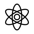 Atom thin line vector icon