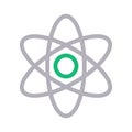 Atom thin color line vector icon