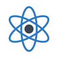 Atom glyph color vector icon