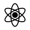 Atom glyph flat vector icon