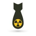 Atomic bomb, isolated vector icon. Weapons of mass destruction, black simple silhouette. Global war abstract symbol.