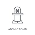 Atomic bomb linear icon. Modern outline Atomic bomb logo concept