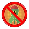 Atomic Bomb with Radiation Sign. Nuclear Rocket. Weapon Icon. Explode Flash, Cartoon Explosion, Nuclear Burst