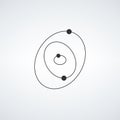 atomic circles structure, doodle atom. Stock Vector illustration isolated on white background. Royalty Free Stock Photo