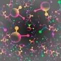 Atomic 3d structure molecular model seamless pattern vector illustration Royalty Free Stock Photo