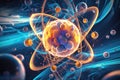 Atomic essence revealed Protons, neutrons, electrons, and elementary particles composition Royalty Free Stock Photo