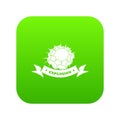 Atomic explosion icon green vector