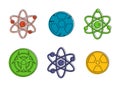 Atomic icon set, color outline style