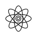 Atomic icon vector isolated on white background, Atomic sign , sign and symbols in thin linear outline style
