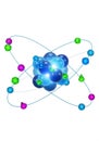Atomic model illustration with a central Royalty Free Stock Photo